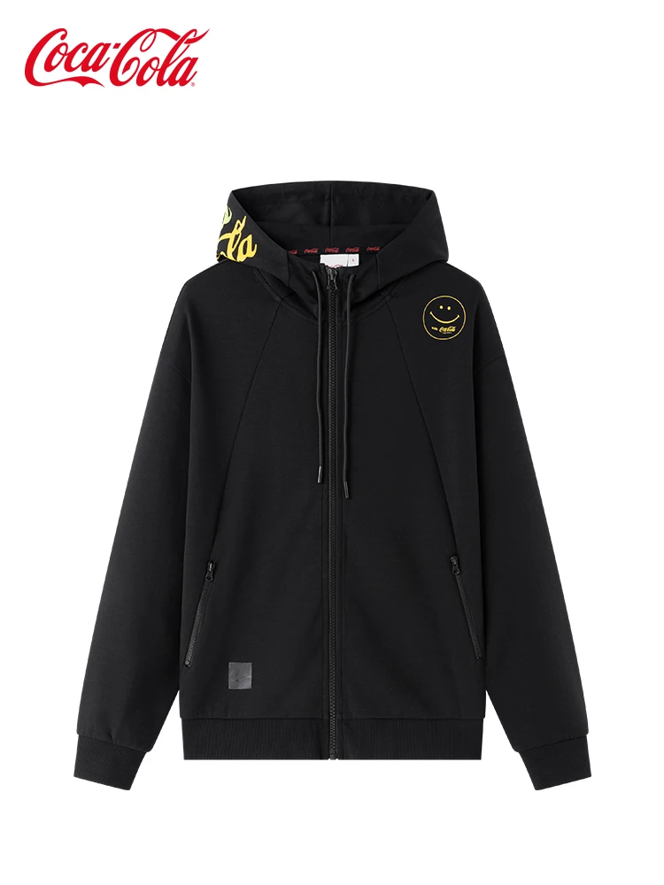 

Coca-Cola Coca-Cola official sports hooded sweater smiley zipper loose cardigan baseball uniform top