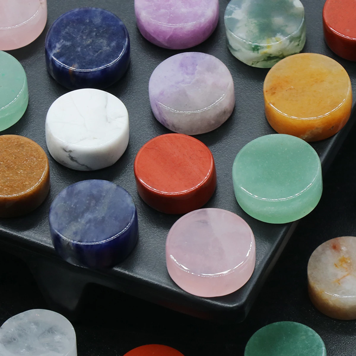 

Natural Stone Round Slice Turquoise Agate Rose Quartz No Hole for Making Jewelry Necklace Bracelet Earring Accessories