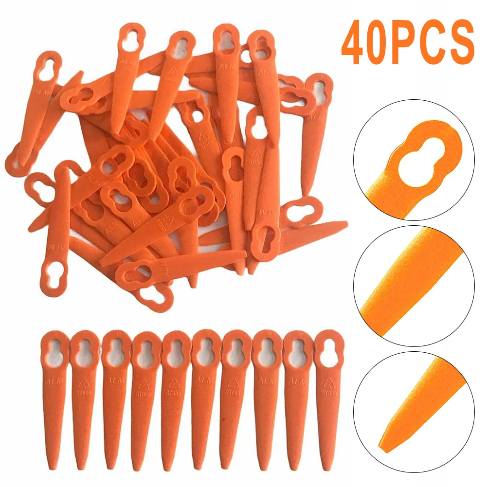 40pc Plastic Blades For  FSA 45 Cordless Strimmer Grass Trimmer Mowing Heads Replacement Blades Tool Parts & Accessories