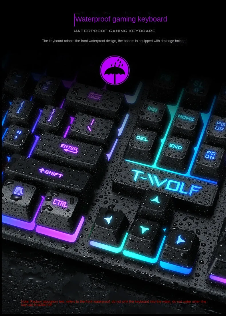 Русская версия проводная клавиатура для ПК Gamer с подсветкой компьютера