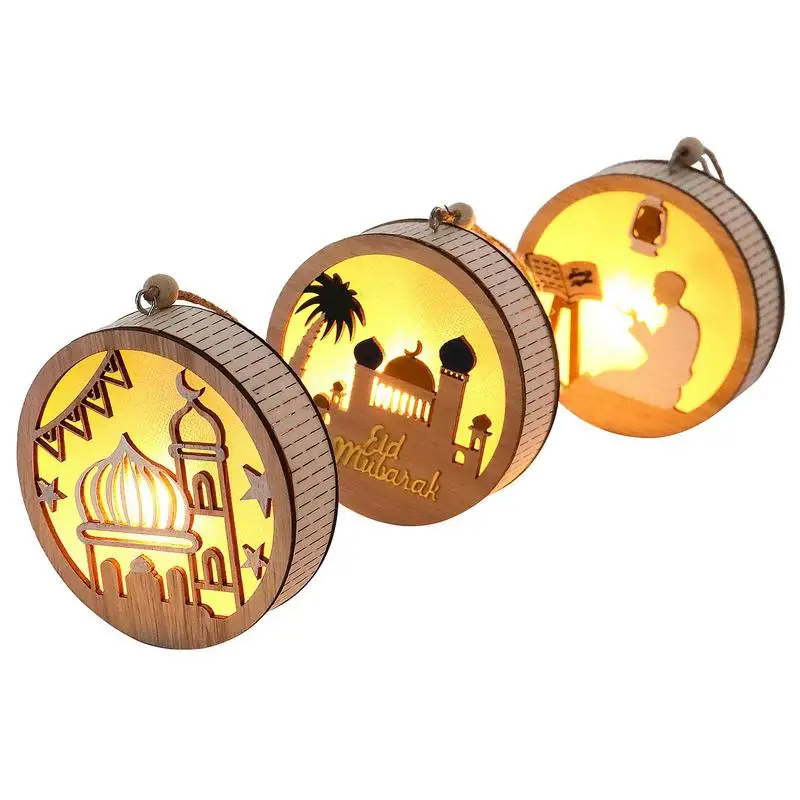 Деревянные полые фонари огни Исламская деревянная мечеть украшение для дома