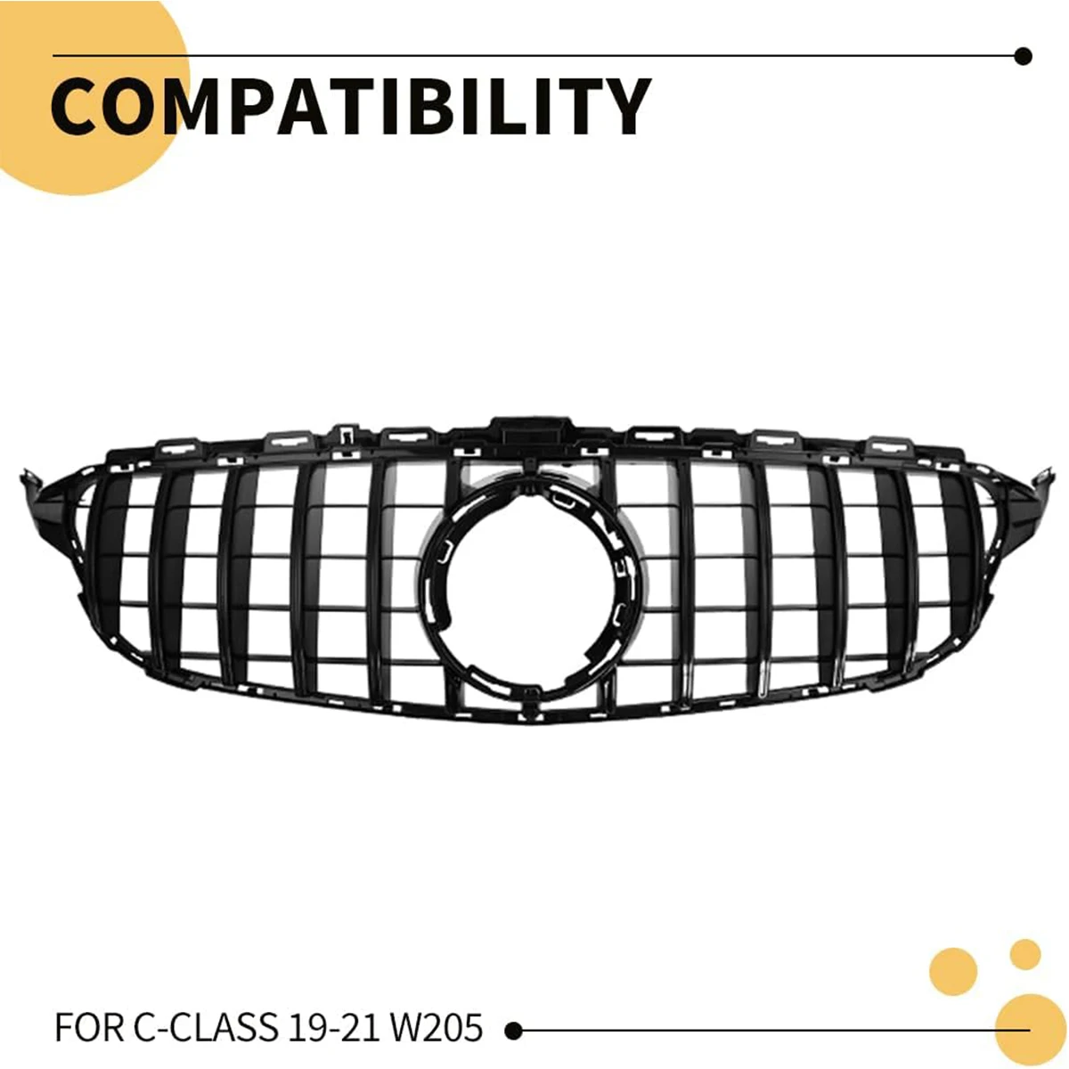 Решетка переднего бампера в стиле GT R для Mercedes Benz W205 C-Class C205 C200 C220 2019-2021 AMG передняя