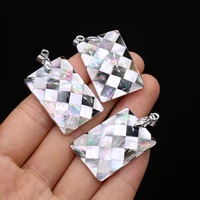 natural sea shell pendants reiki heal rectangle polished shell charms for summer jewelry making diy women necklace gifts