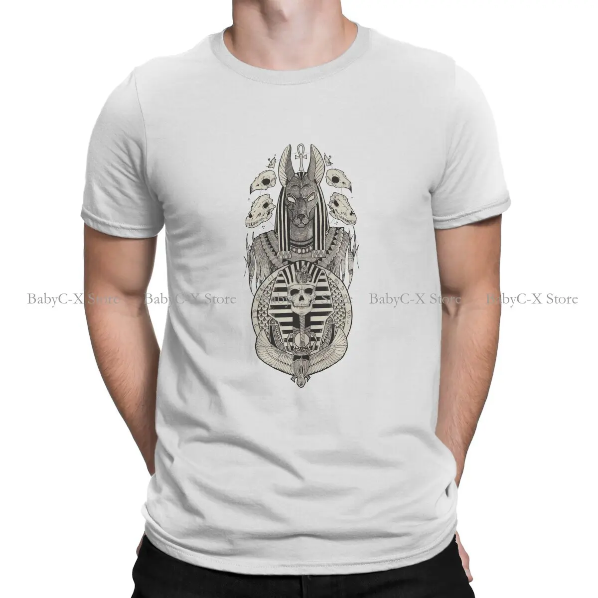 

Anubis Newest Polyester TShirts Ancient Egypt Egyptian Male Graphic Streetwear T Shirt Round Neck