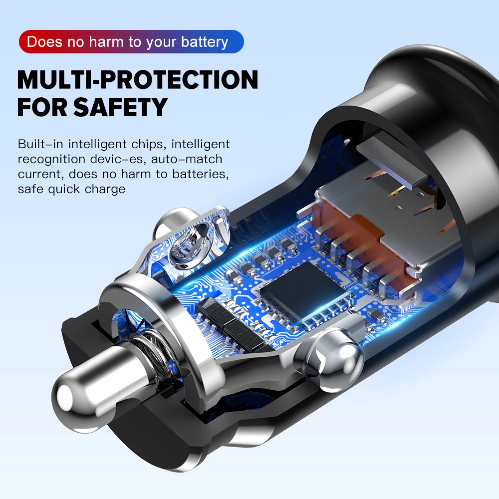 Автомобильное зарядное устройство Elough с двумя USB-портами 40 Вт QC 3 0 5A |