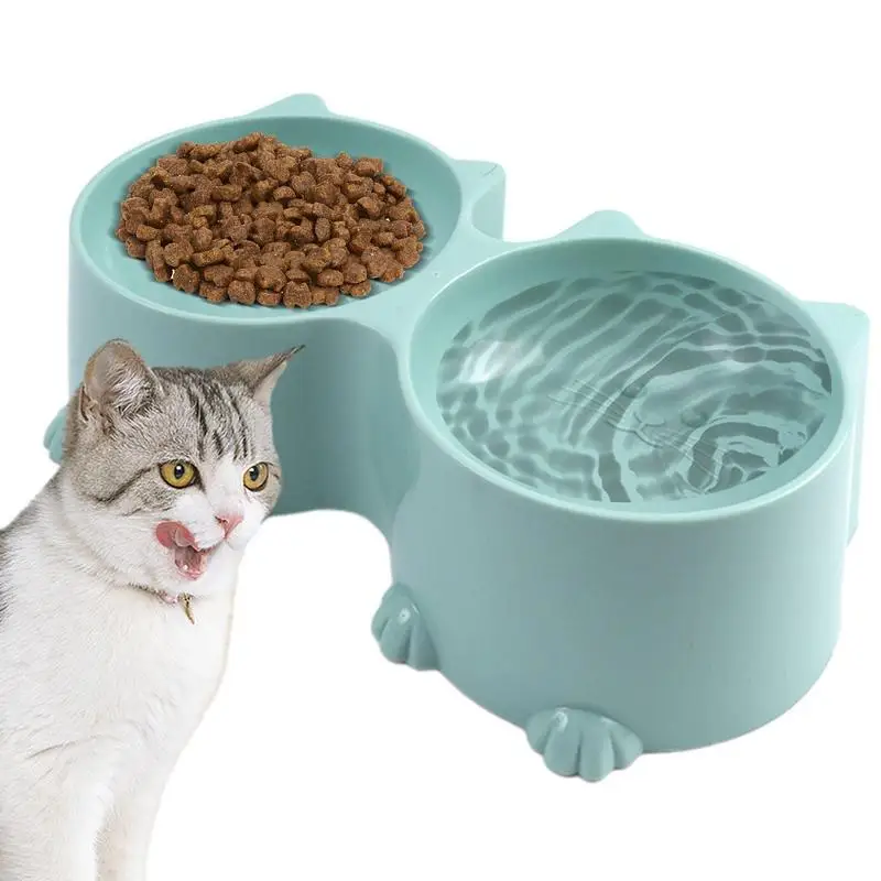 

Поднятые миски для кошек, еда и вода, дизайнерские высокие миски для кошек, наклонная поднятая кормушка для домашних животных, поднятая подставка для кошек