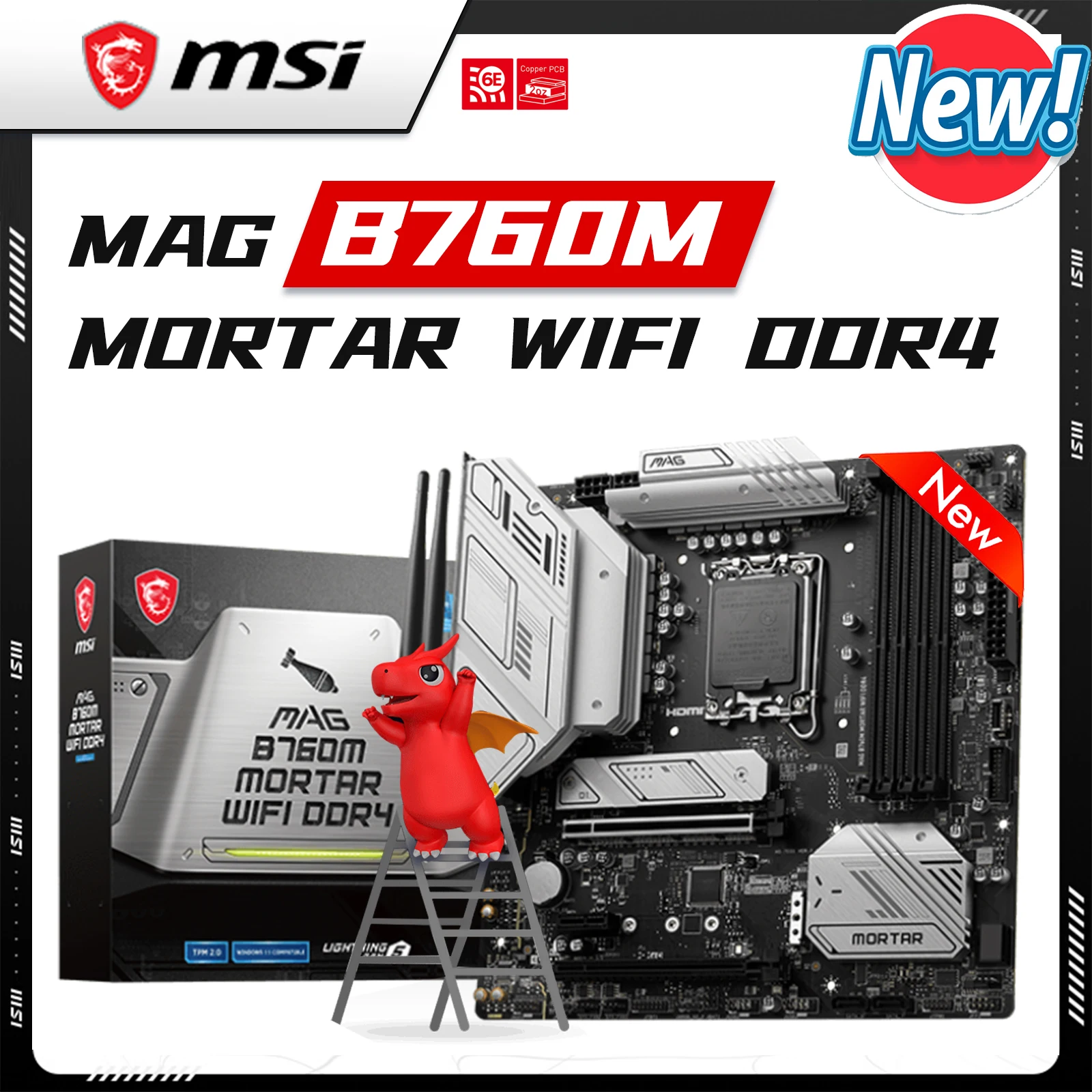 NEW MSI Motherboards MAG B760M MORTAR WIFI DDR4 PC Placa Mae For Desktop