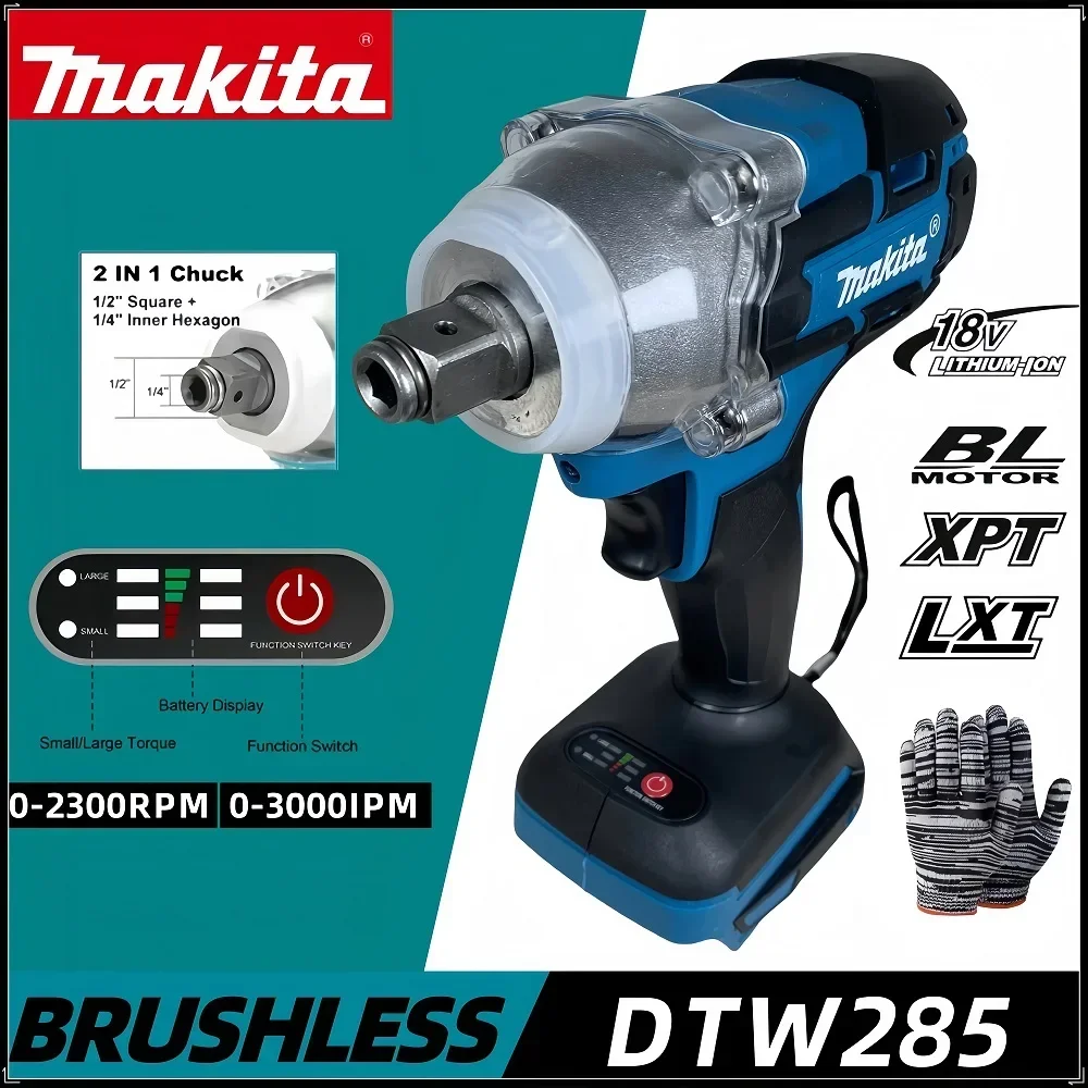 Makita DTW285 Аккумуляторный ключ 18 В Бесщеточный электрический ударный гайковерт 1/2