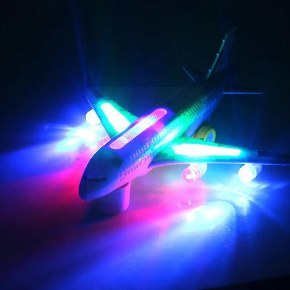 

Electric Glowing Airplane Toy Battery A380 Universal Gift Music Aircraft Light Children's D8q3