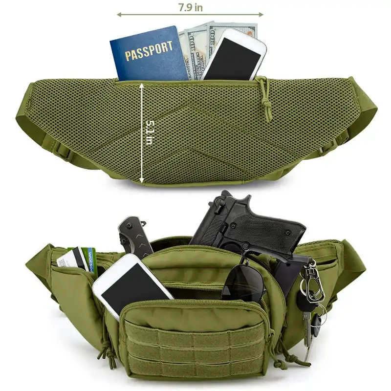 

Trendy EDC Fanny Pack Bag Pouch with Adjustable Strap and Range of Carrying Capacity in Green to Ensure Comfort and Convenience.