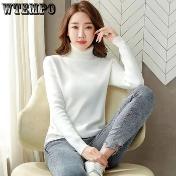Turtle Neck Winter Sweater Women Elegant Thick Warm Female Knitted Pullover Loose Basic Knitwear Jumper Drop Shipping 2