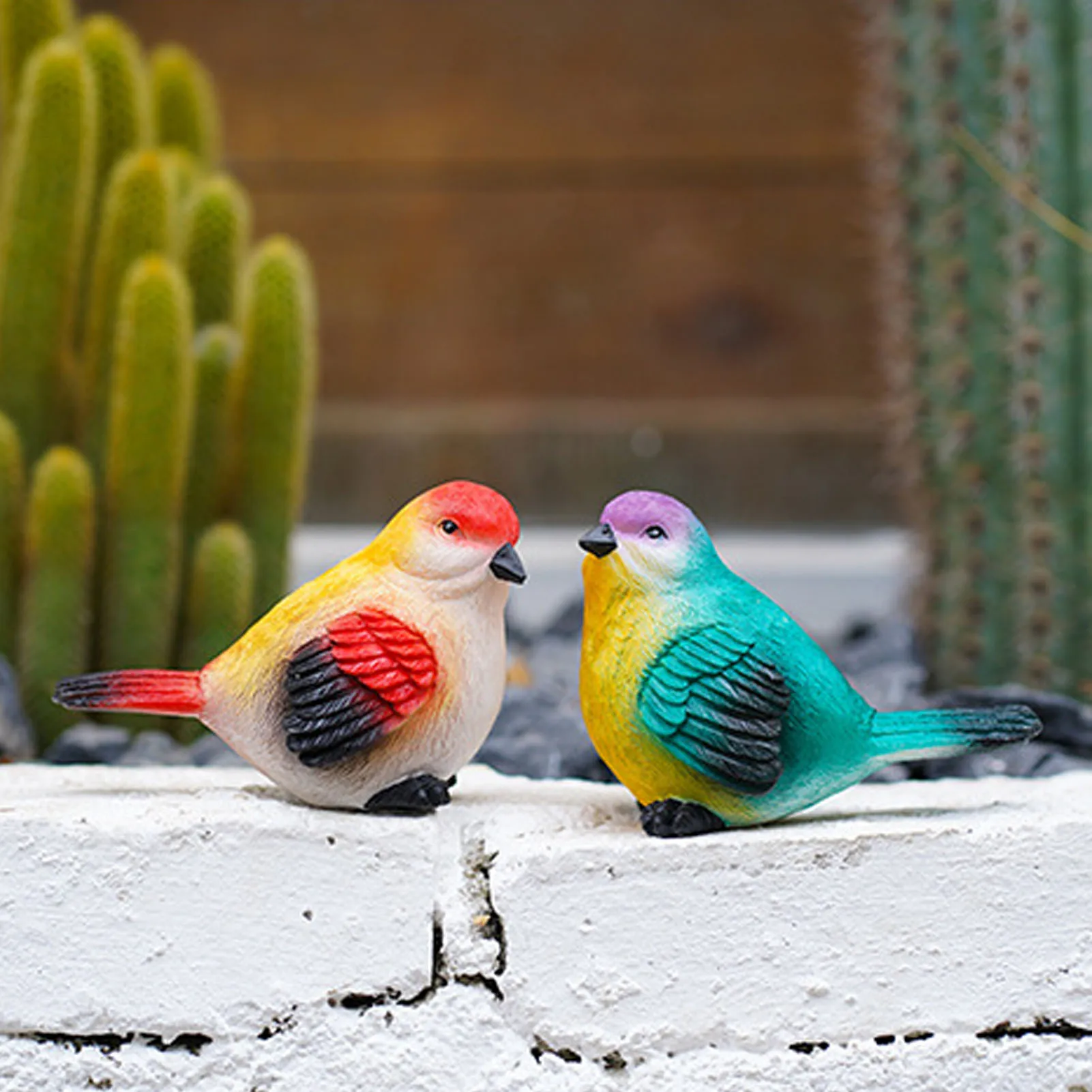 

2PCS Resin Birds Garden Decor Statue Birds Miniature Fairy Garden Bonsai Decor Outdoor Garden Tree Decoration Animal Sculpture