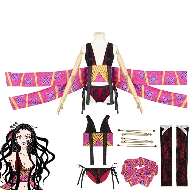 Аниме Kimetsu No Yaiba Daki карнавальный костюм головные уборы сексуальная униформа для