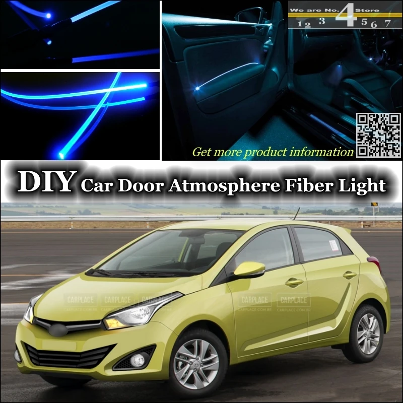 

interior Ambient Light Tuning Atmosphere Fiber Optic Band Lights For Hyundai HB20 HB 20 Inside Door Panel illumination Tuning