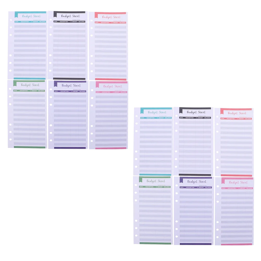 

24Pcs Card Binderss Daily Budget Sheets Convenient Budget Pads Household Budget Papers Budget Supply