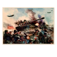 ger wehrmacht attack tanks retro ww ii armoring weapon war military poster wall stickers mural vintage kraft wall print painting