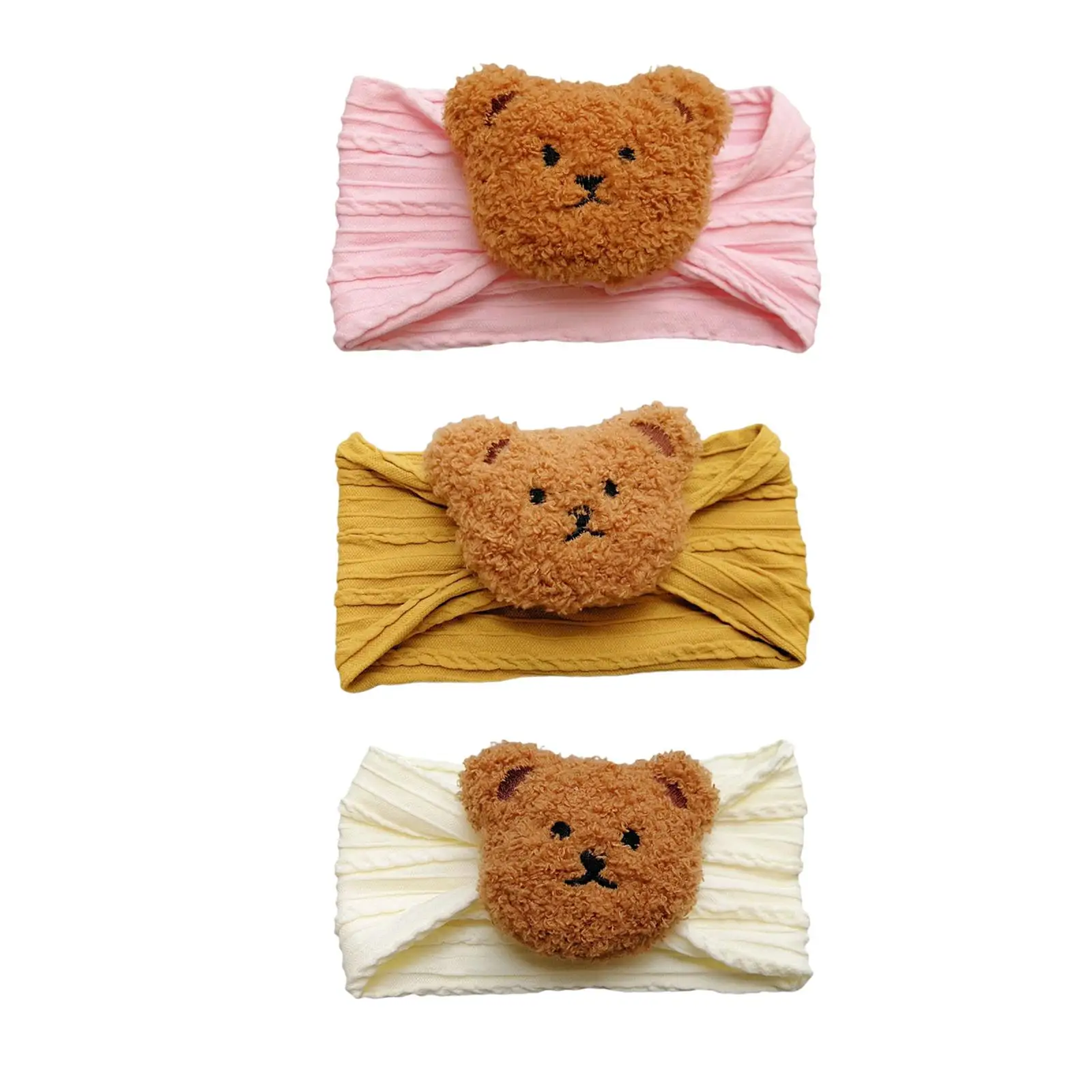 

Baby Headband Soft Headwrap Wide Headbands Stretchy Hair Band with Bear Decor Children Hair Accessories Photography Props