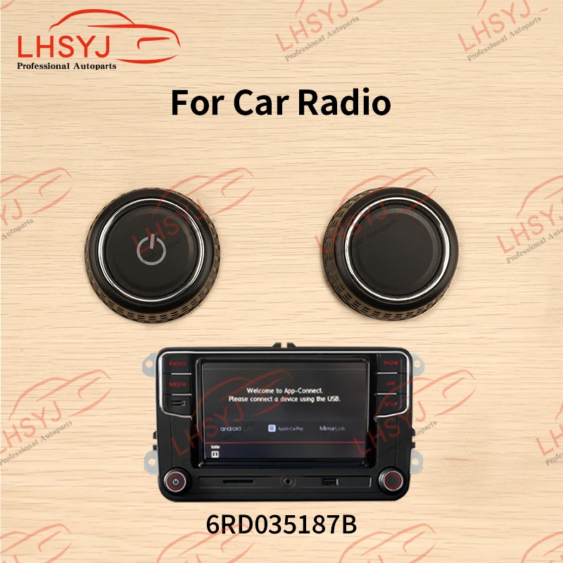 LHSYJ Car CD Player Knob Cap Radio Volume Rotary Button Switch Knob For Volkswagen Golf 7 7.5 Passat B8 Tiguan 6RD 035 187B