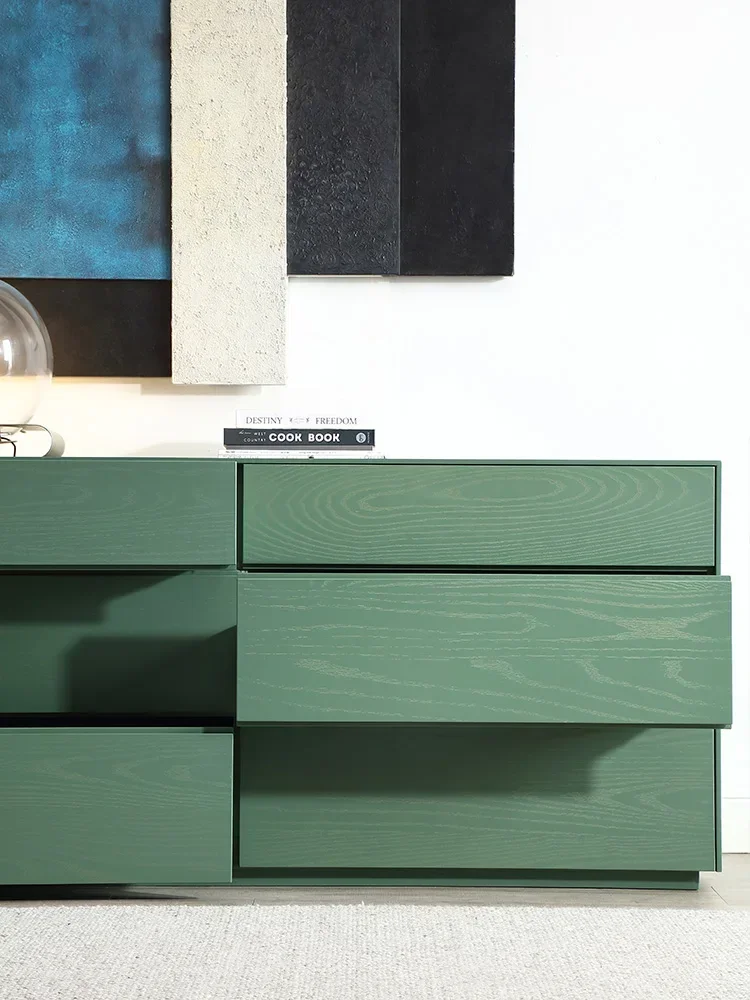 Шесть комодов комод для спальни из массива дерева и паркета зеленый шкафы