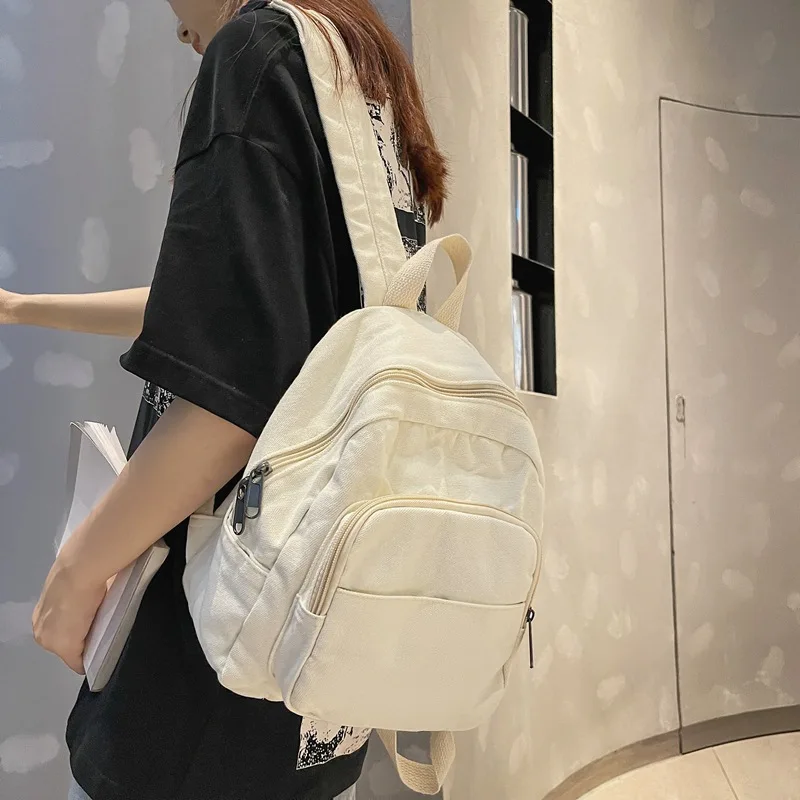 

Fashion Small Backpack Canvas Women Backpacks New Mini Female Bagpack Large Student School Bag for Teenager Girl Rucksack