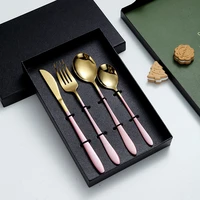 stainless steel western style set of tableware dinner set knife fork spoon four piece gift box set dinnerware set