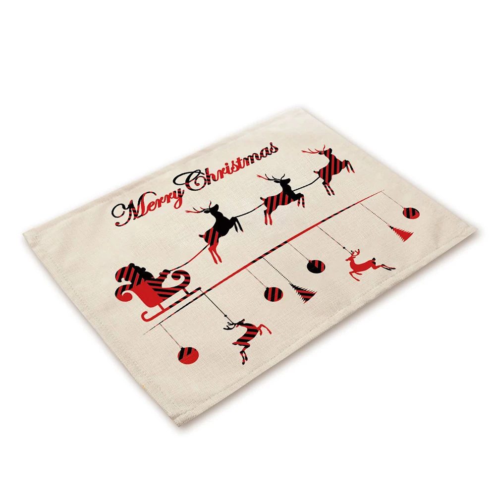 

Christmas Supplies Decorative Place Mat Insulated Table Mat 45x35cm Anti Slip Cloth Heat Insulated High Quality