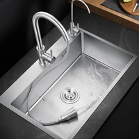 stainless steel kitchen sink multiple size single bowl above counter undermount basin vegetable washing basin sink with drainage