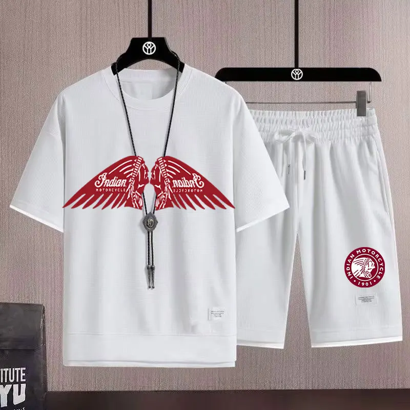 

Summer New Trend Loose Casual Sports Two Piece Set Fashion High Quality Multi functional Comfortable Breathable Short Sleeve Set