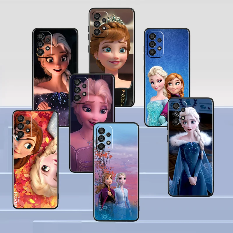 

Anime Frozen Princess For Samsung A53 A52 A54 A13 A12 A32 A71 A33 A73 A72 A51 A21S A04 A03 5G Black Phone Case Cover