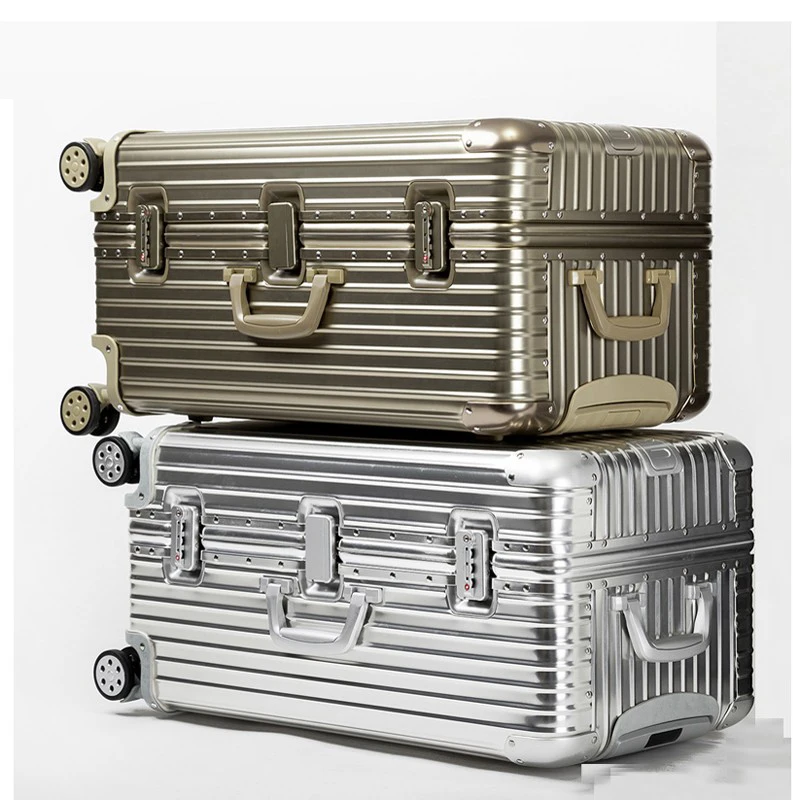 

All-aluminum-magnesium alloy trolley case, thickened sports version, 28-inch oversized aluminum alloy suitcase,