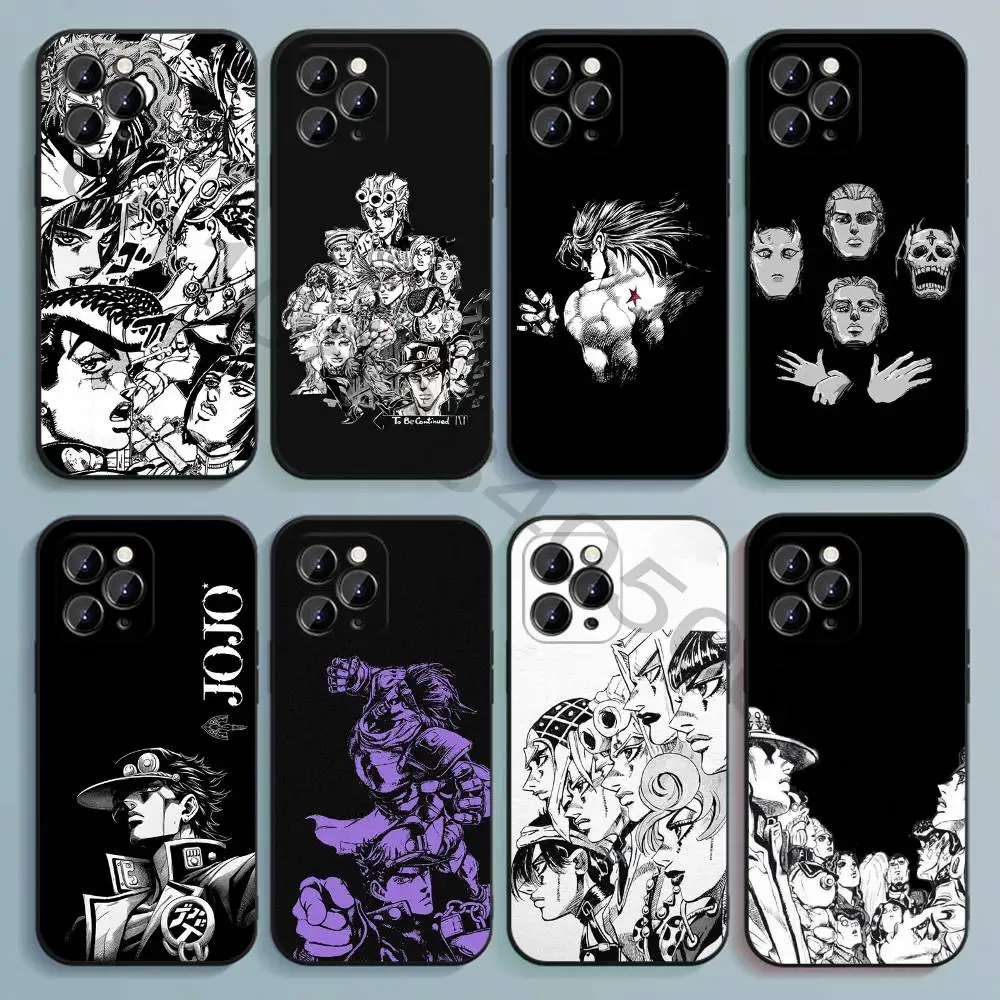 Фото Чехол J-JOJO из мягкого черного ТПУ для iPhone 17 16 15 14 13 12 11 Pro Max Mini Plus E с принтом №1