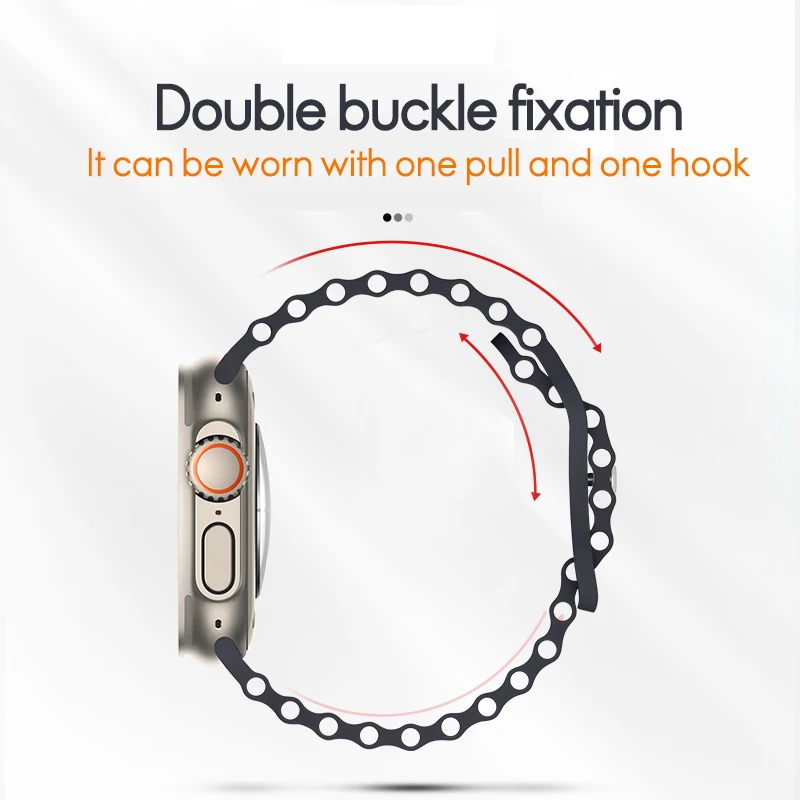Силиконовый ремешок Ocean band для Apple watch 8Ultra 8 7 SE силиконовый браслет iWatch series 6 5 4 3 2 1 49
