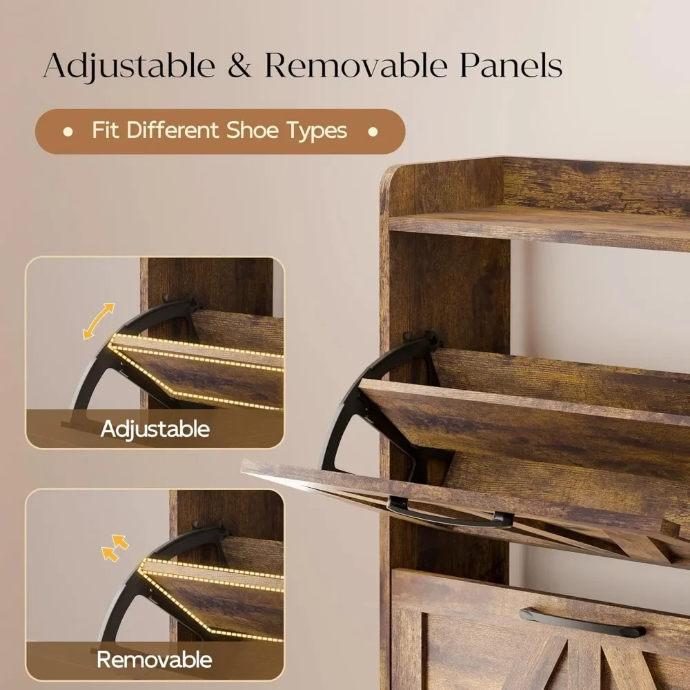 Шкаф для обуви с 4 откидными ящиками отдельно стоящий шкаф органайзер