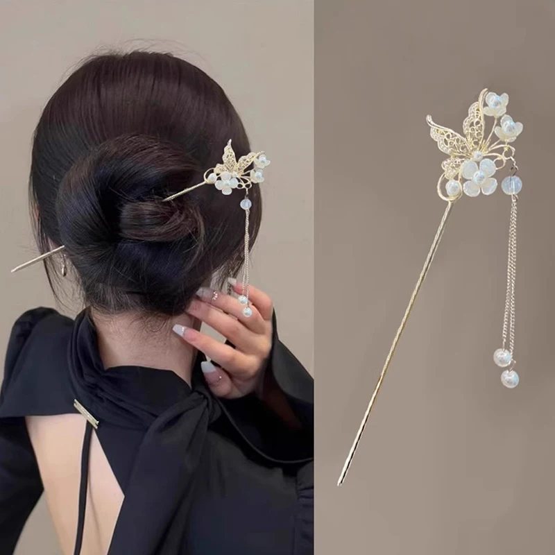 Древние палочки для еды винтажные китайские женские волос украшения с жемчугом