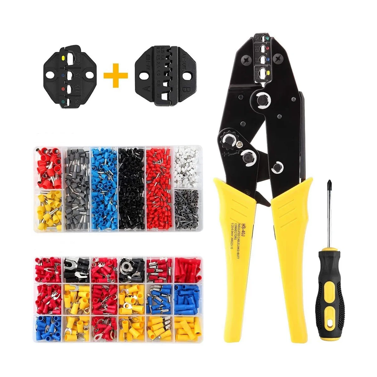 800 комбинация трубчатых клемм 370 изолированные клеммы 40J набор обжимных