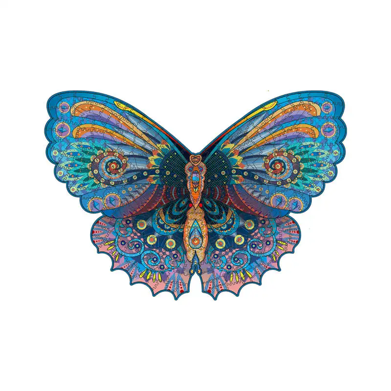 

Rainbow Butterfly Board Game 3D Wooden Puzzles Adult Wood DIY Animal Christmas Gift Jigsaw Puzzle Educational Toys for Children
