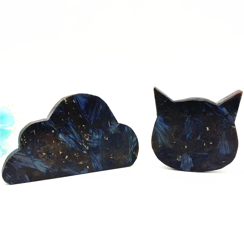 

Drop shipping Natural Astrophyllite with Garnet Folk Crystal Carving Crafts Healing Stones Star Moon Heart Animal Shaped
