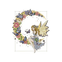 cross stitch embroidery kits for adults kids beautiful butterfly fairy moon girl flowers 11ct stamped diy needlework