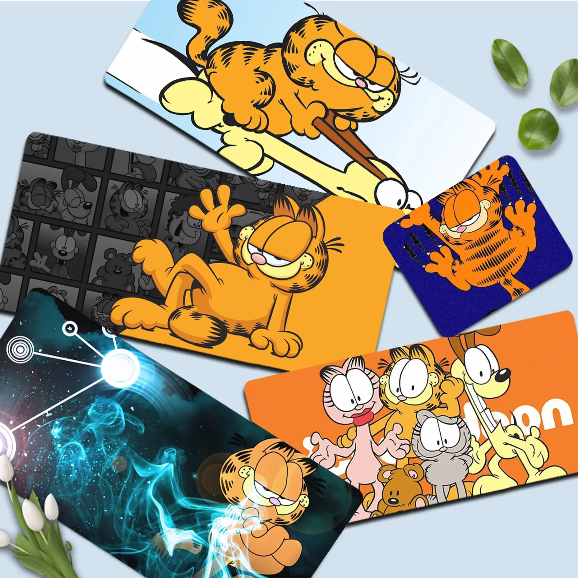 

G-Garfields Cartoon Cat Mousepad Girl Pad Keyboards Mat Rubber Gaming Mousepad Desk Mat Size For Large Edge Locking Keyboard Pad