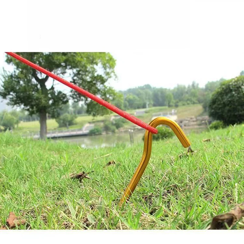 Колышек для палатки 18 см алюминиевый колышек с веревкой уличный ветрозащитный