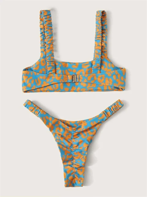 Micro Bikini Orange Leopard Swimwear 3