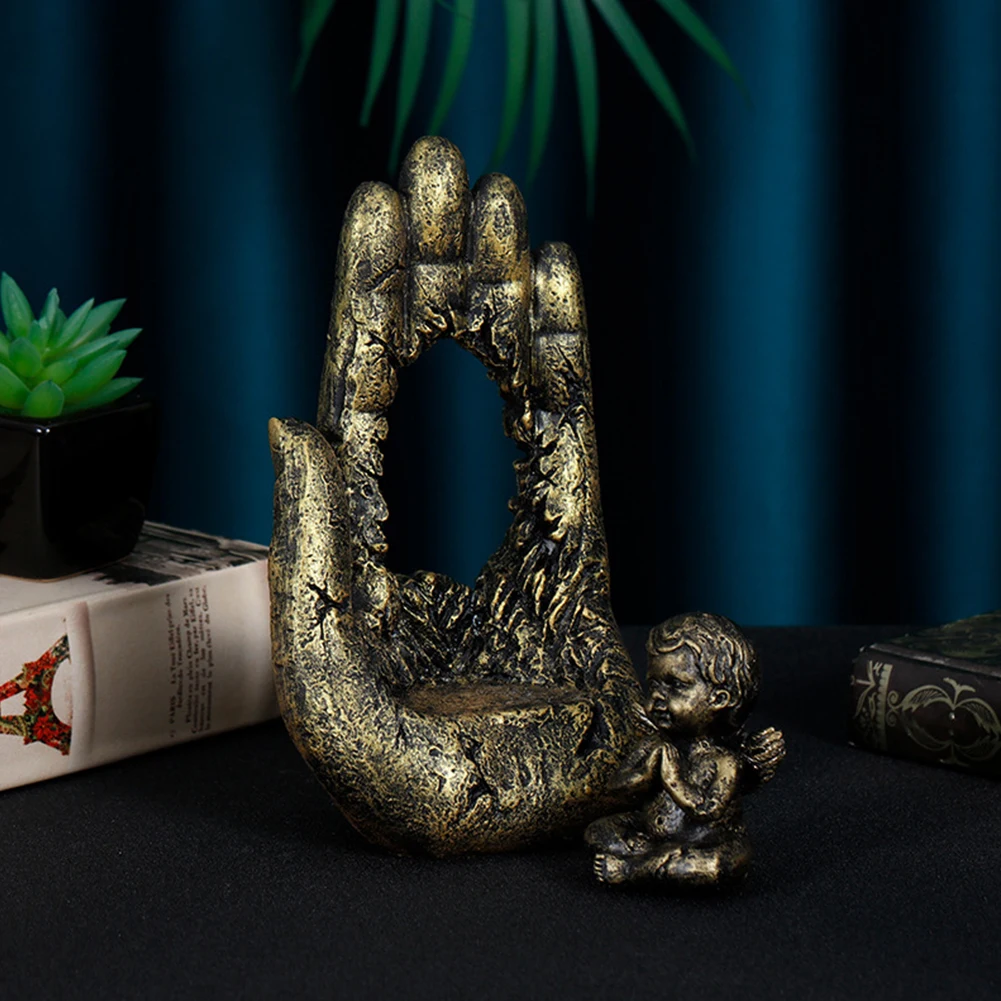 

Home Decor Religious Sitting On Hand Figurine Praying Angel Statue Collectable Resin Craft Ornaments Garden Gifts Indoor Outdoor