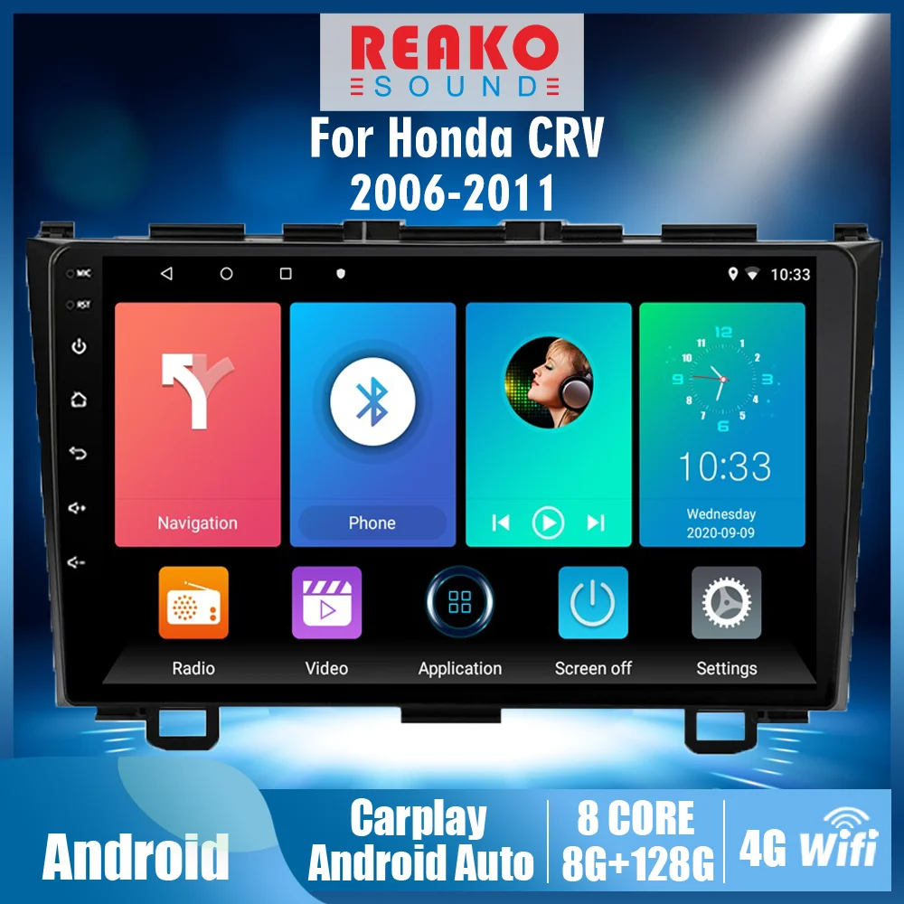 

For Honda CRV 2006-2011 Android 4G Carplay Radio Multimedia Player 2 Din 9 Inch 4G WiFi GPS Navigation Auto Stereo Head Unit