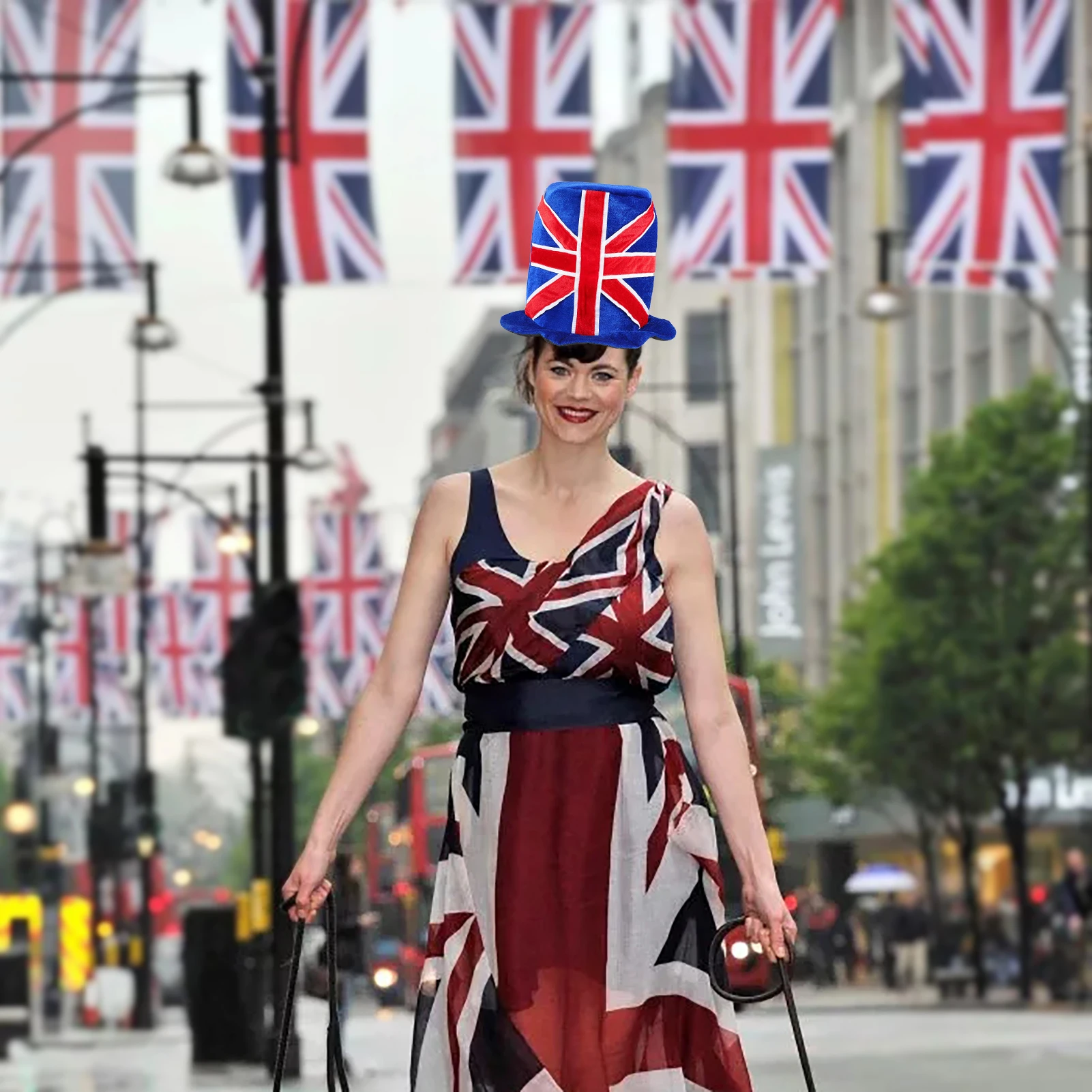 Бархатная шляпа с флагом Великобритании 30 см |