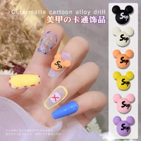 10 pcsset disney colorful cutout mickey mouse 3d alloy paint nail decorative cute nail charms accessories