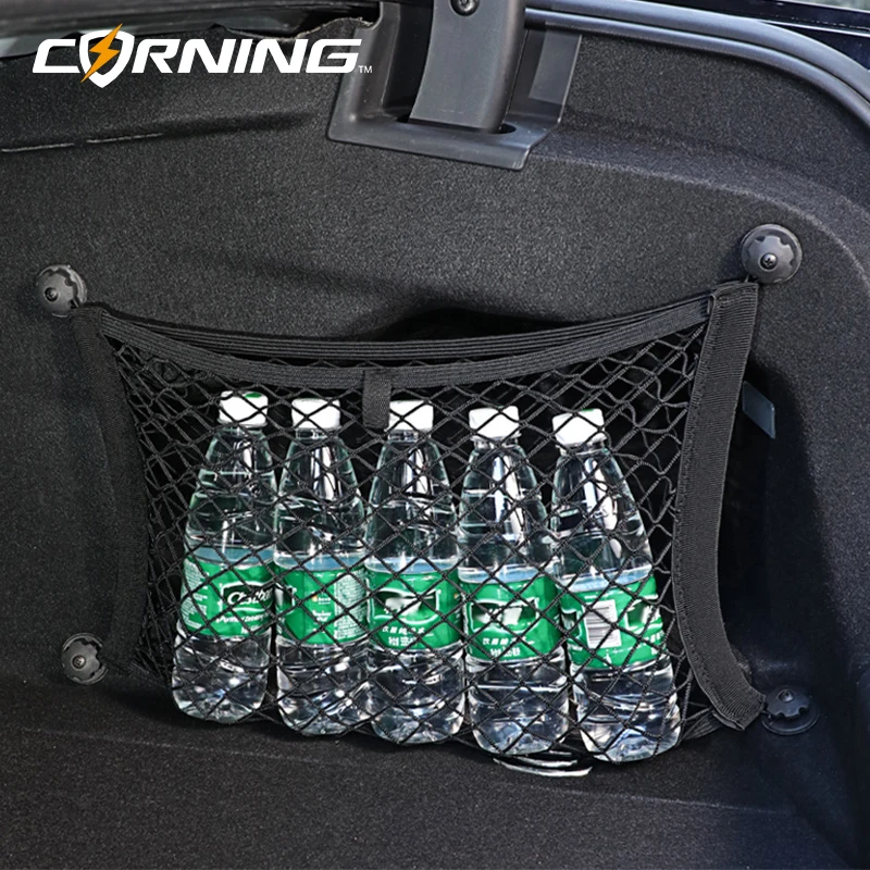 

Organizer For Trunk Car Organizer Trunk Stretch Mesh Bag Storage Mesh Pocket Car Trunk Box Side Mesh Pocket 35-45CM