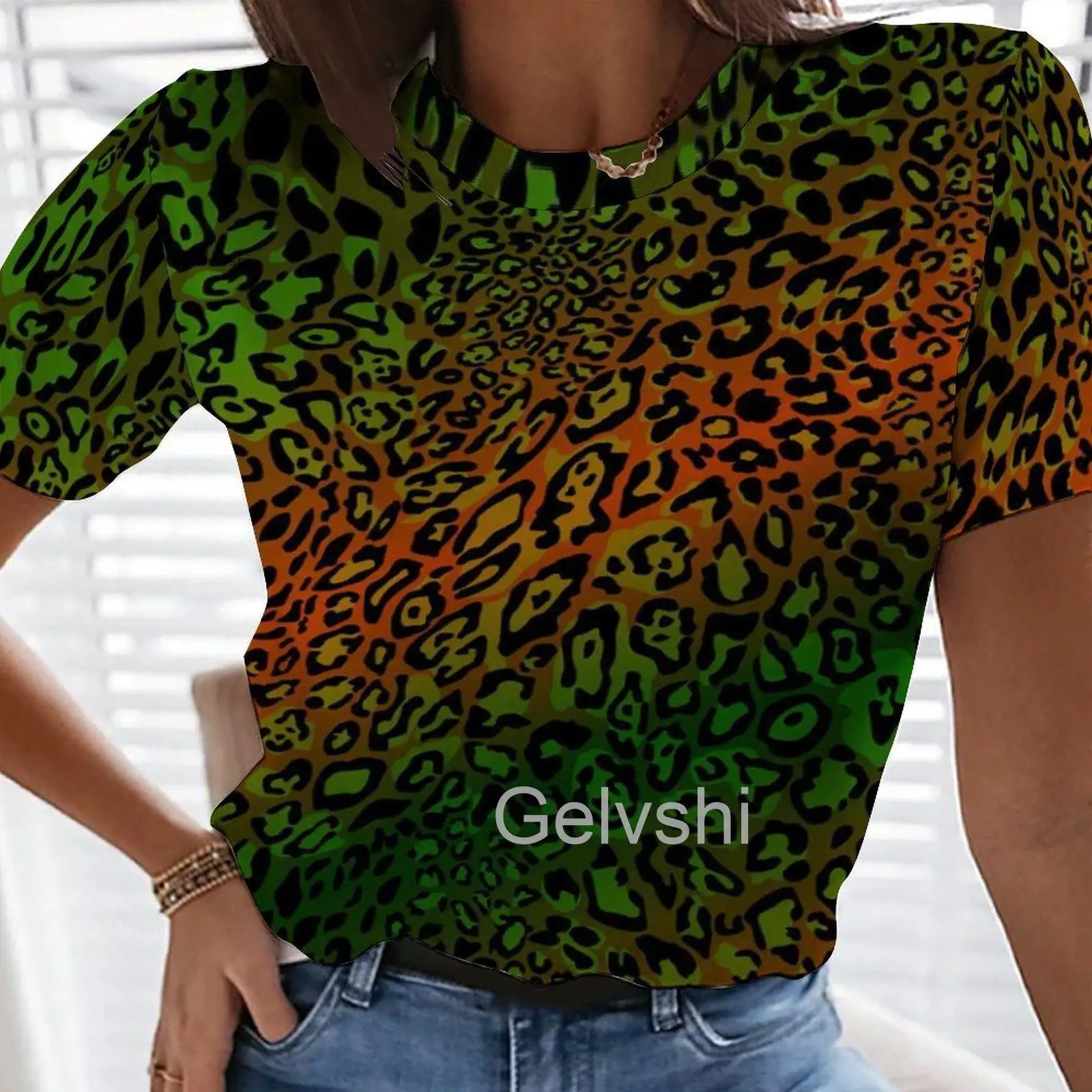 

Fashion Woman Blouses 2022 3d Printed Summer T-shirts Short-sleeve Harajuku Streetwear y2k Clothes Vintage Stitch Loose Tee Tops