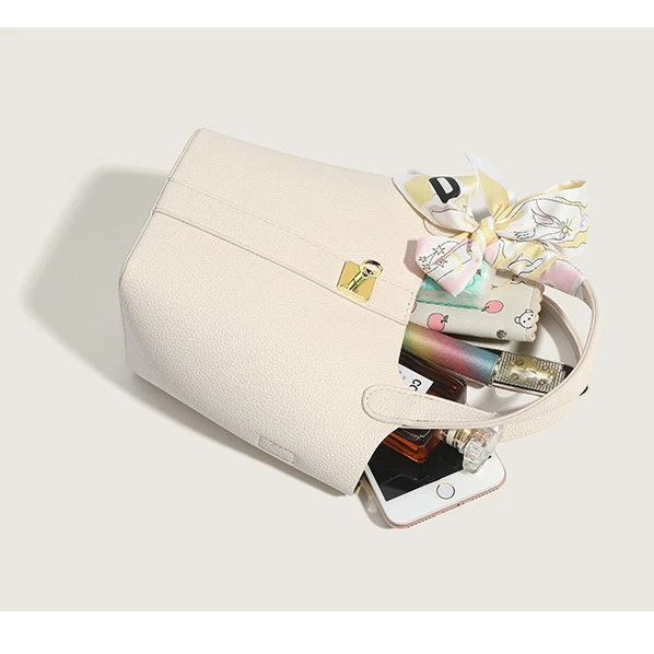 2022 New Women Fashion Bucket Bag Soft Lychee Leather Shoulder Bag Female Luxury Designer Handbags All-match Crossbody Bags