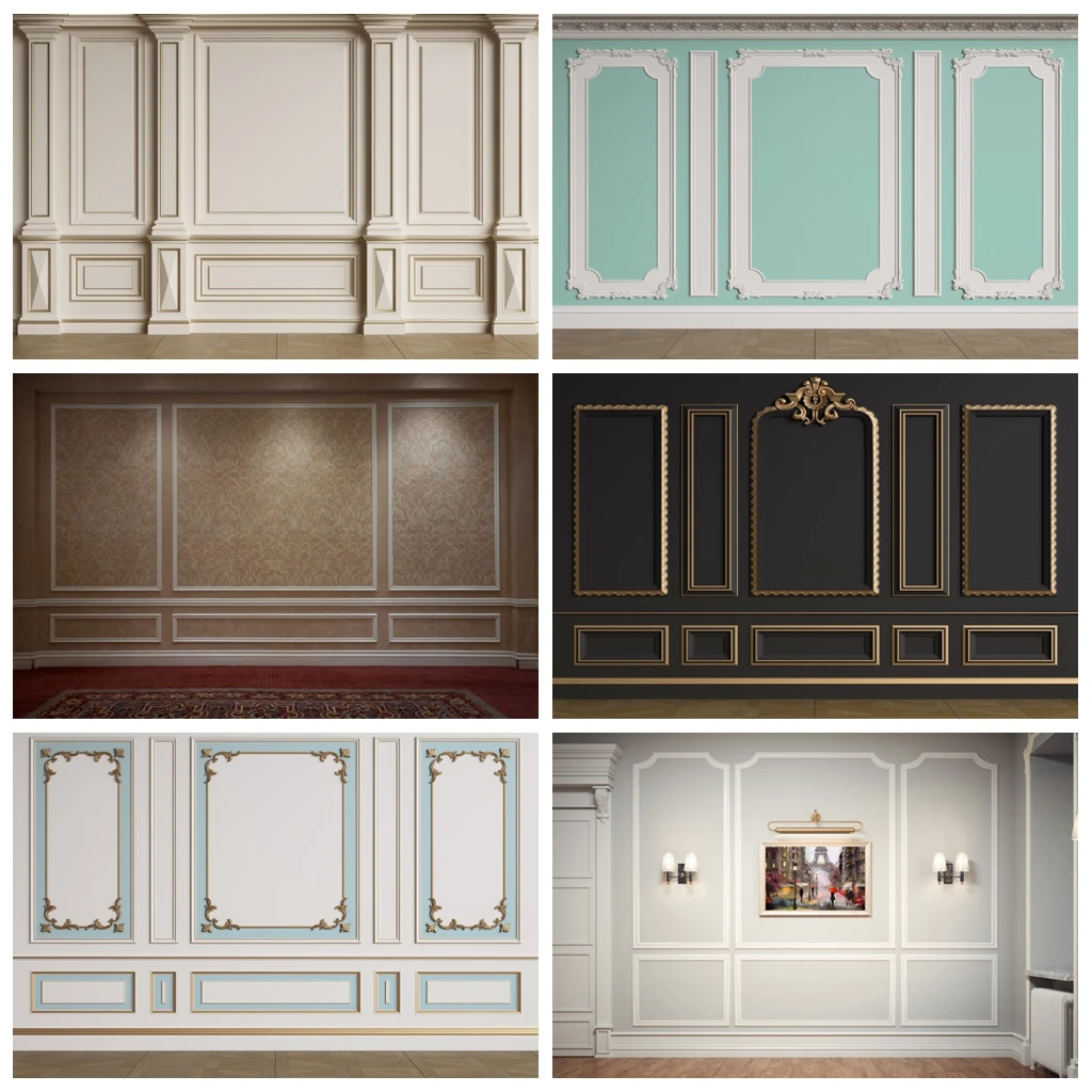 

Photography Backdrop Interior Brick Wall Vintage Elegant European Patterns Photo Background Baby Kids Studio Portraits Photocall