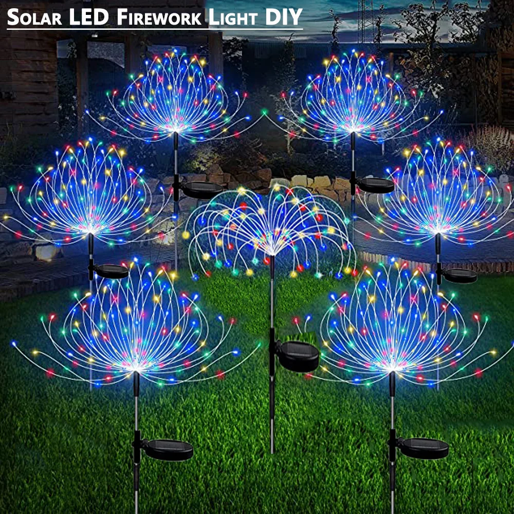 

Solar Firework Lights Outdoor LED Garden Lights Waterproof for Walkway Patio Lawn Backyard Pathway Party Garden Landscape Lamp